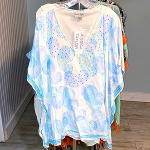 NWT Jessica Taylor block print paisley motif  coverup